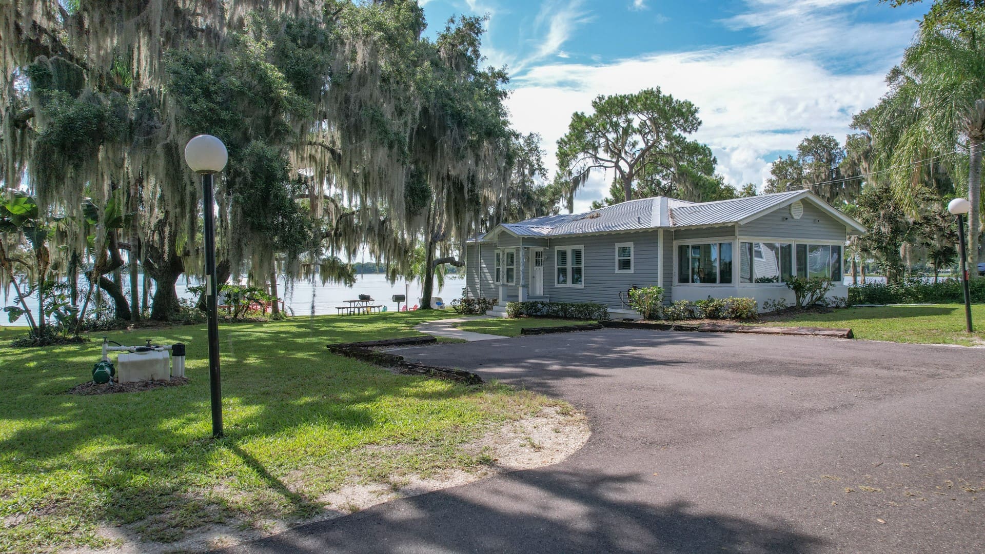 Aerial view of the Main House near Lake Clay