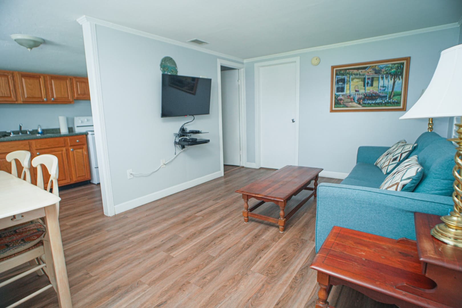 Living room and kitchen inside the Small House