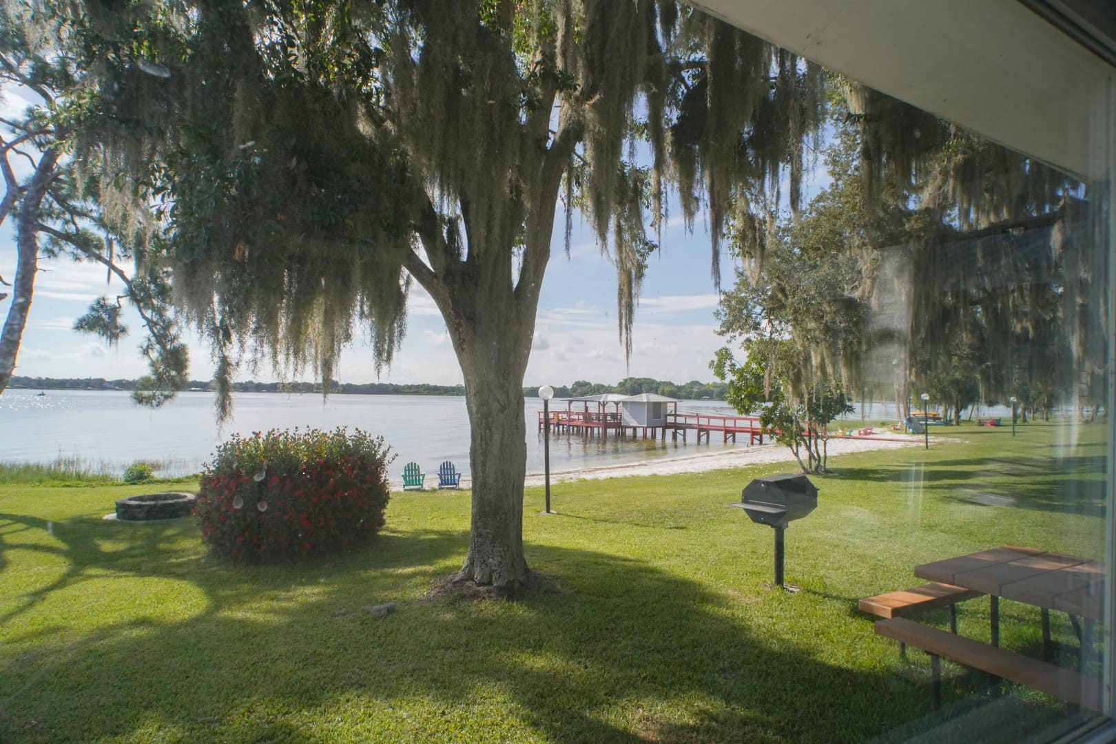 Lake view from a waterside cottage