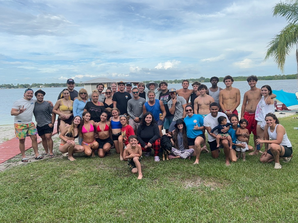 Photo of a group reunion at Lakeside Cottages